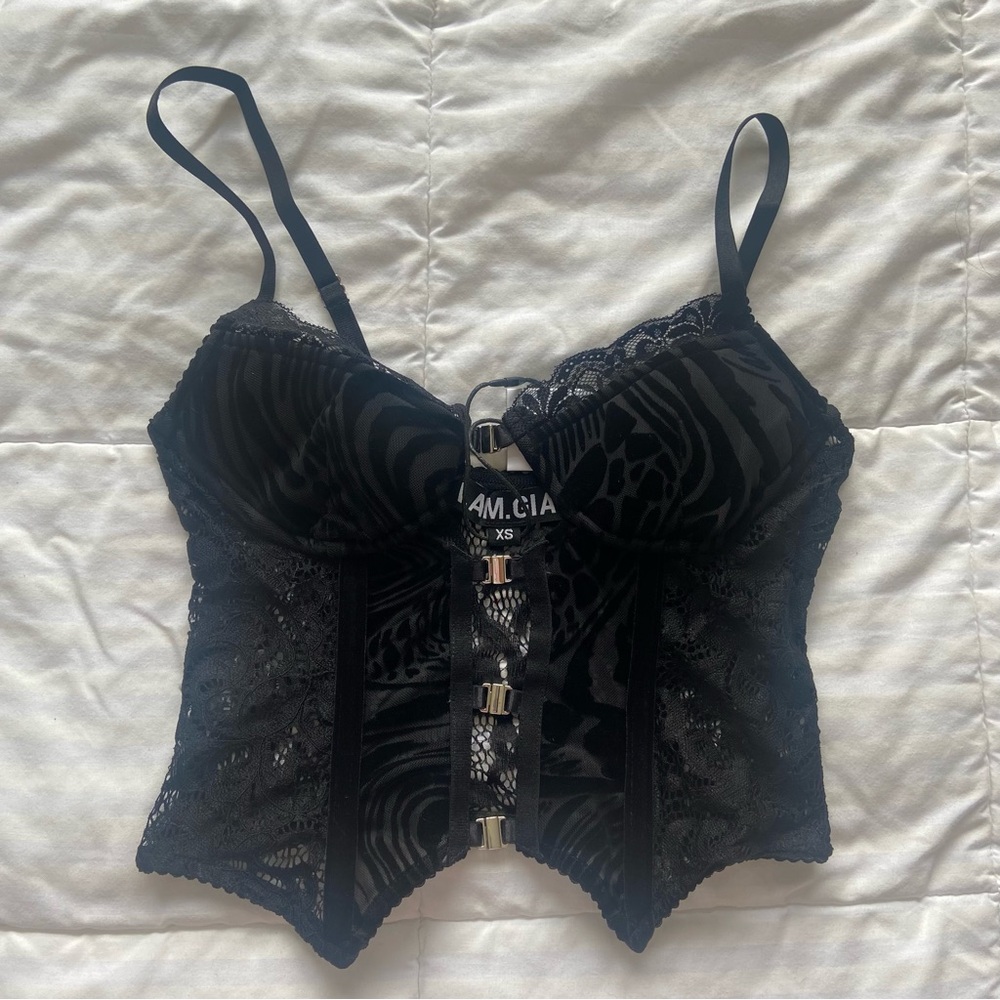 NWT I.AM.GIA black corset top